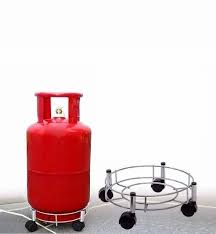 Gas Cylinder Moveable Trolley Black.Easy to use Easy to store, pack & carry for outings & picnics , portable, manual and extremely easy to use and clean,
