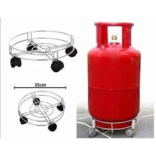 Gas Cylinder Moveable Trolley Black.Easy to use Easy to store, pack & carry for outings & picnics , portable, manual and extremely easy to use and clean,