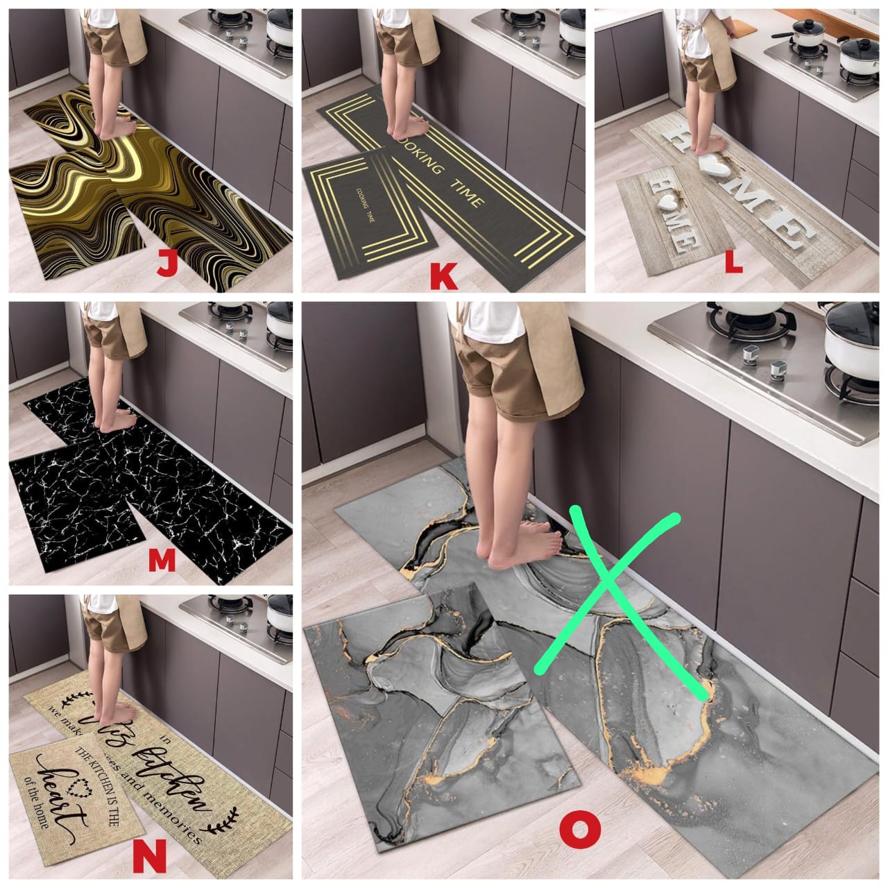 2 Pieces Kitchen Rug Set 160cm Long Non Slip Kitchen Mat Rubber Backing Mat Throw Rug for Kitchen Doormat Runner Rug Set Floor Carpet Household Carpet Home Decor