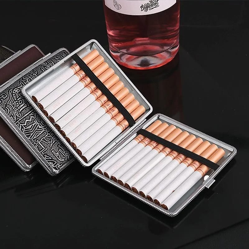 20 Sticks Leather Cigarette Cases Storage Accessories