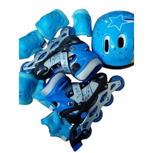 🌱🌿JUST FOR YOu🌱✨️Full Kit Blue Complete Set Roller Skating Shoes All sizes with Helmet and Protective Guards.Complete skating safety set  

• Durable roller skating shoes  

• Hard protective helme