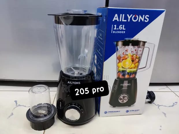 AILYONS FY-1731 Blender 2 In 1 With Grinder Machines 1.5L - White & Green.Material: ABS Plastic
Unbreakable Jar
Non-slip rubber feet
3 speeds and manual function
2 in 1 blender mill 100%
Full copper m