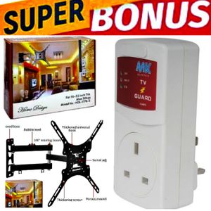 🌱Super Bonus🌱Home Design HIGH QUALITY Full Motion 360 Degree TV WALL HOLDER MOUNT BRACKET // TV STAND FOR TV 14 inch -55 inch TILT ROTATING WALL MOUNT STRONG BRACKET +GIFT TV GUARD SURGE POWER PROTE