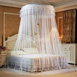 🔥⭕️High Quality Round Mosquito Net (From 4×6 Up to 6×6) –Canopy Top.This compact mosquito protection is extremely light in weight. The protection is flexible and can be easily folded. It is portable