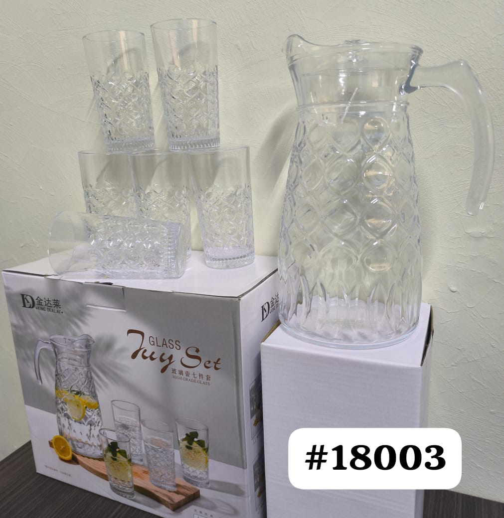 New in 🤑7 pc Glass Set.This elegant table set will be a great addition to your table and a bright accent in the interior of your kitchen. Beautifully presented decoration. The modern kitchen needs th