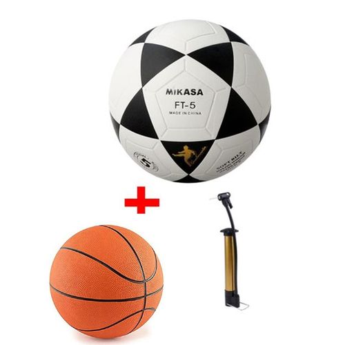 🌱Just for you🌱Mikasa Size 5 Soccer Ball Black & White Plus A Hand Pump And Free Basketball.Environmental protection TPU + EVA
Leather soft and hard moderate
Good wear resistance,