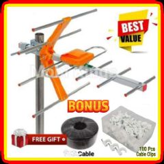 BEST Quality Universal Outdoor Digital TV Aerial Antenna For Hisense, Hikers, Vision & Vitron 43", 32", 55, 65" Nchi Digital Smart Android Frameless TV + FREE TV Aerial Cable Clips