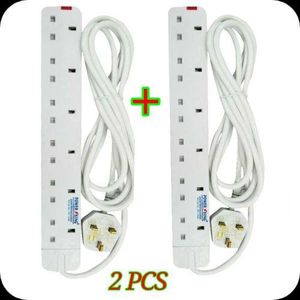 Power King 2Pcs 6 Way Power Extension Socket 3M Cable.13 Amp cable (3 core 1.25 mm²)
3000W Max Load
230-260V operating voltage
Heat resistant hard ABS plastic to withstand overheating
Safety shuttered