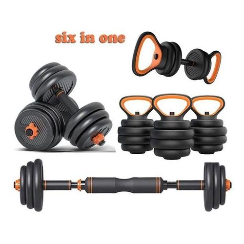 📍FITNESS TO BEHOLD 📍50KG 6 In 1 Dumbells With A Barbell And Kettlebells.With it, you can get a pair of dumbbells also barbells, kettlebells, and push-up stands, which help you do many exercises incl