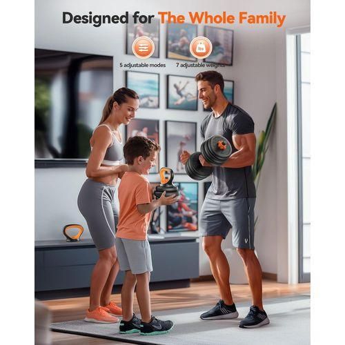 ☑️✔️✨️30kg- 6 In 1 Multifunctional Adjustable Dumbbells, Kettle Bell Weights Set With Connector, Used As Dumbbells,Barbell, Kettlebells, Roller,Push Up Stand, Weight Plate, Fitness