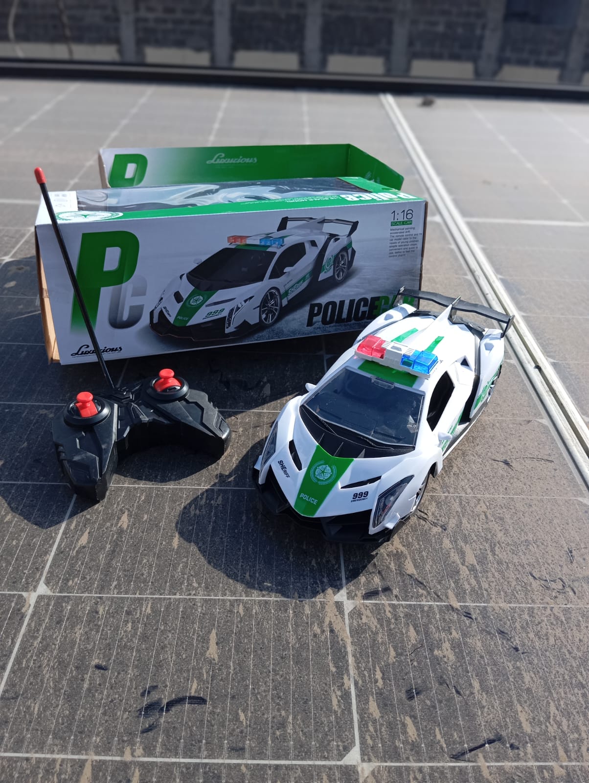 📍📌A SMART CHOICE📌📍Sheriff Police Remote Control Toy Car.High-quality toy police car in the shape of a Lamborghini
Durable and strong construction made from PVC
Features a transparent design and bl