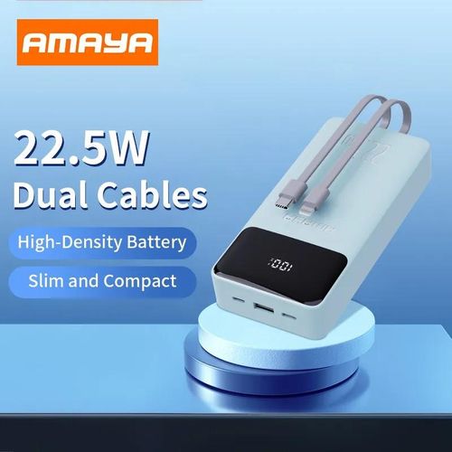 Amaya APW-13 power bank 20000mAh 22.5W super fast charging with 2 lines,can charge upto 4 phones at ago