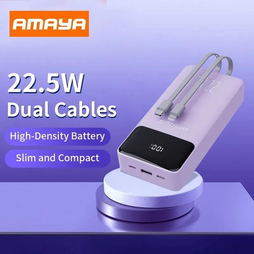 Amaya APW-13 power bank 20000mAh 22.5W super fast charging with 2 lines,can charge upto 4 phones at ago