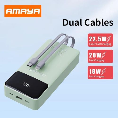 Amaya APW-13 power bank 20000mAh 22.5W super fast charging with 2 lines,can charge upto 4 phones at ago