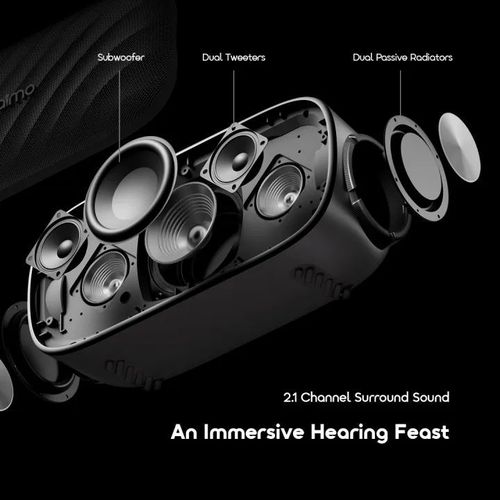 Oraimo SpaceBox Pro OBS-682, 80W supreme loudness, 20hrs playtime portable wireless speaker with AUX, mic, mem & flash ports - Black