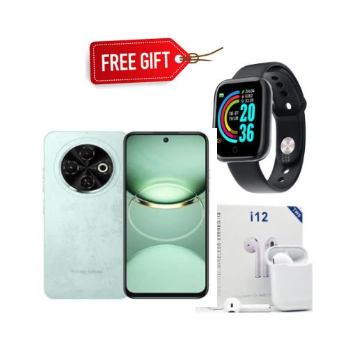 Tecno Spark 30, 6.6'' Display, 8 GB RAM (Up to 16GB RAM)+128GB ROM - Dual Sim - 50MP - 5000mAh - Android 14 COMES WITH FREE GIFTS ( AIR PODS +SMART WATCH) FOR YOU
