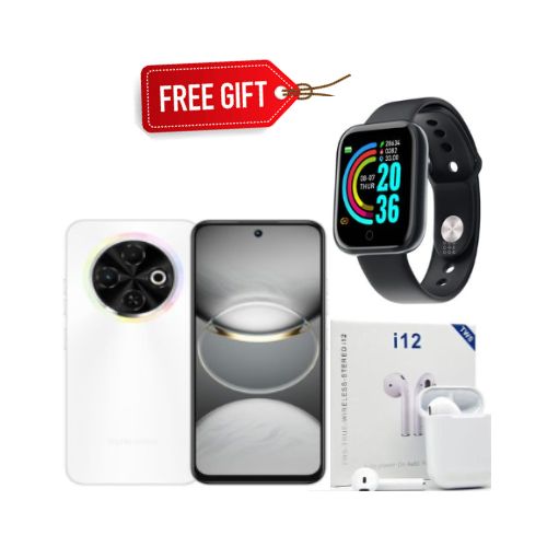 Tecno Spark 30, 6.6'' Display, 8 GB RAM (Up to 16GB RAM)+128GB ROM - Dual Sim - 50MP - 5000mAh - Android 14 COMES WITH FREE GIFTS ( AIR PODS +SMART WATCH) FOR YOU
