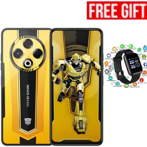 Limited Edition!! TECNO SPARK 30 TRANSFORMERS BUMBLEBEE 256GB +8(4+4)GB 120Hz 6.6" Dynamic Port 50MP Dual Speakers 7.8mm Ultra Slim 5000mAh 18W Type-C Dual SIM 4G Smart Phones Side Fingerprint phone