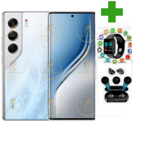 Tecno CAMON 40 PRO- 6.67" Curved Screen (256GB/8GB) DualSIM, 5200mAh Battery. COMES WITH FREE GIFTS ( AIRPODS + SMART WATCH) FOR YOU