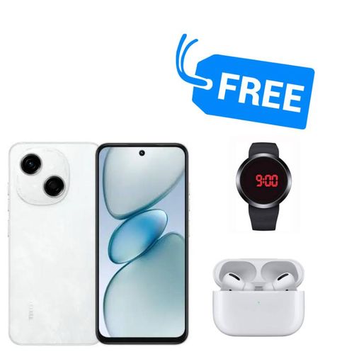 FLASH SALE DEALS!!! TECNO POP 9 128GB + 6(3+3)GB 4.5G Fast Network 6.6" 120Hz Dual Speakers IP54 Waterproof 13MP 5000mAh Type-C Android 14 Dual SIM Smart Phones +FREE SMARTWATCH+EARPODS