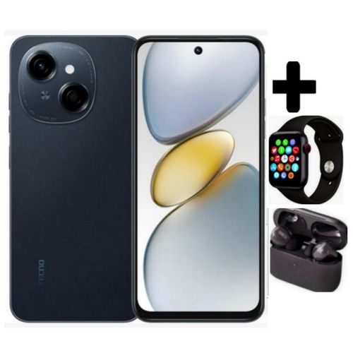 FLASH SALE DEALS!!! TECNO POP 9 128GB + 6(3+3)GB 4.5G Fast Network 6.6" 120Hz Dual Speakers IP54 Waterproof 13MP 5000mAh Type-C Android 14 Dual SIM Smart Phones +FREE SMARTWATCH+EARPODS
