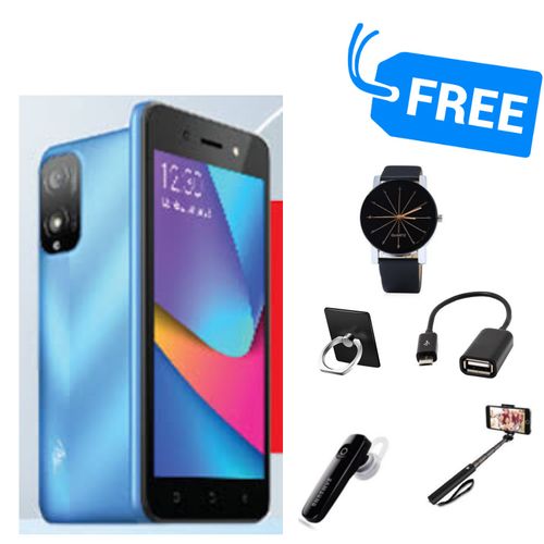 (OFFER) ORIGINAL ITEL A18 5.0" SCREEN DISPLAY FACE UNLOCK DURABLE BATTERY 2400 MAH 32GB ROM+1GB RAM DUAL SIM SMART PHONE SELFIE CAMERA 3G NETWORK SIM