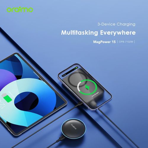 Oraimo MagPower 15 10000mAh Magnetic Wireless Power Bank, 15W Fast Charge, USB-C PD, Foldable Stand, MagSafe Compatible Portable Charger Kenya