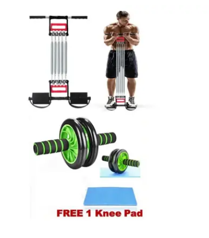 Roller and Chest pull offer,for back and arbs exercise fast delivery good quality,for tummy trimmer exercise.AB Wheel Abs Roller Workout Arm + chest pull chest expander for sports and fitness exercise