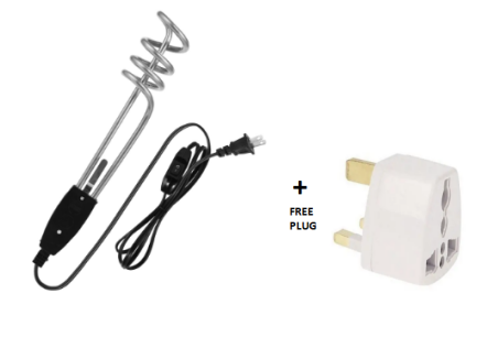 Water Heater Immersion Coil water  AND FREE PLUG Heater coil water boiler Free eletric adapteter plugElectric Stainless immersion coil original water heater boil upto 2olitres boil a jug water heater