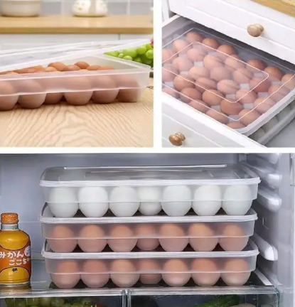 34-Egg Tray Storage Container - BPA-Free, Stackable, Clear Plastic Egg Holder with Lid for Fridge, Kitchen, and Camping Designed for maximum convenience, BPA-free plastic, Ensuring Food Safety.