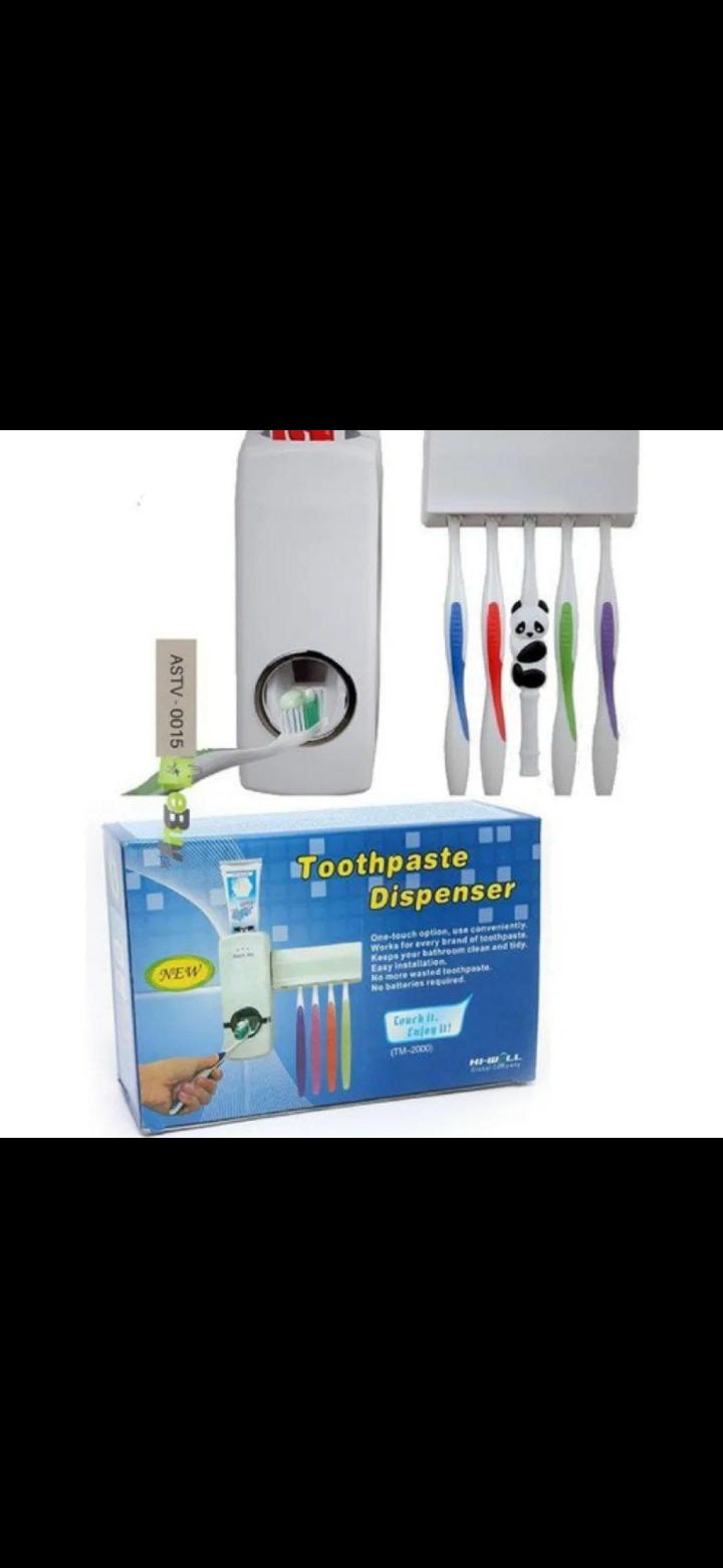 Automatic toothpaste Dispenser wall mount Bathroom accessories Toothpaste squezer and Tooth Brush holder storage
