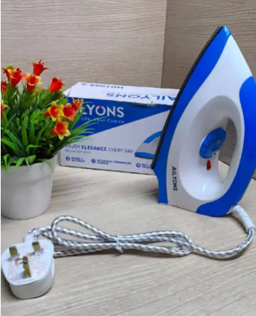 AILYON HD198A Electric Dry Iron Box White & Blue, Fast Heating Lightweight Ironbox for Home, Office & Hostel Use in Kenya with Non-Stick Soleplate