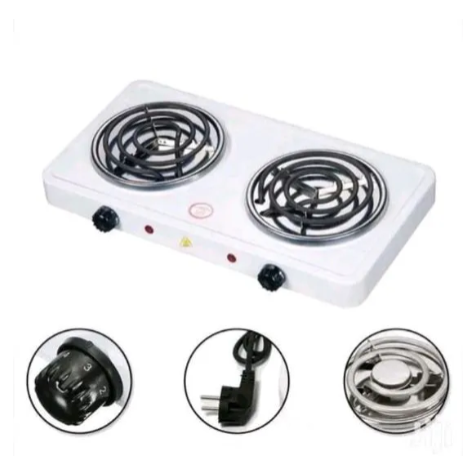 Generic Electric Tabletop DouGeneric Electric Tabletop Double Hotplate Coil Cooker White one size
ble Hotplate Coil Cooker White one size