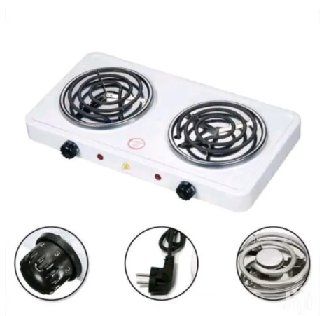 Generic Electric Tabletop DouGeneric Electric Tabletop Double Hotplate Coil Cooker White one size
ble Hotplate Coil Cooker White one size