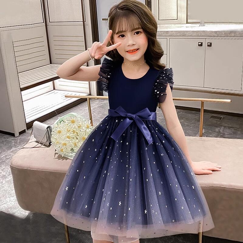 Toddler Girls Tulle Dress Ruffle Sleeveless Summer Baby Girl Fashion Tutu Dresses pink 90cm