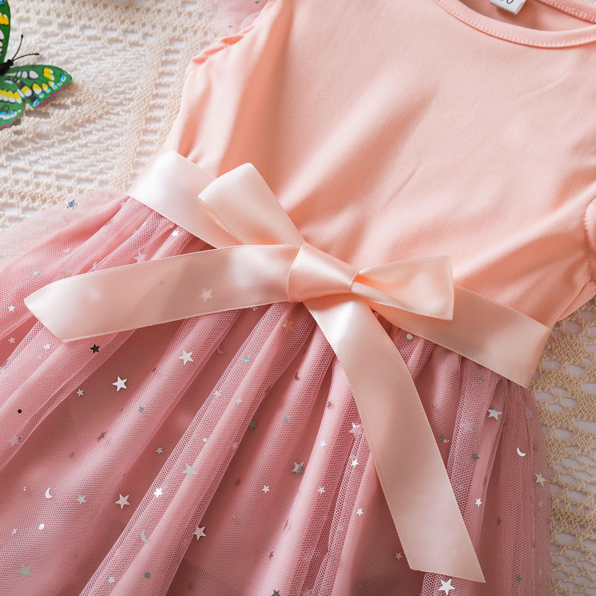 Toddler Girls Tulle Dress Ruffle Sleeveless Summer Baby Girl Fashion Tutu Dresses pink 90cm