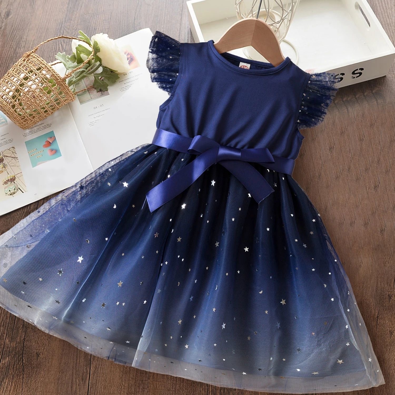 Toddler Girls Tulle Dress Ruffle Sleeveless Summer Baby Girl Fashion Tutu Dresses pink 90cm