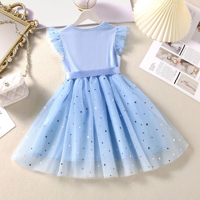 Toddler Girls Tulle Dress Ruffle Sleeveless Summer Baby Girl Fashion Tutu Dresses pink 90cm