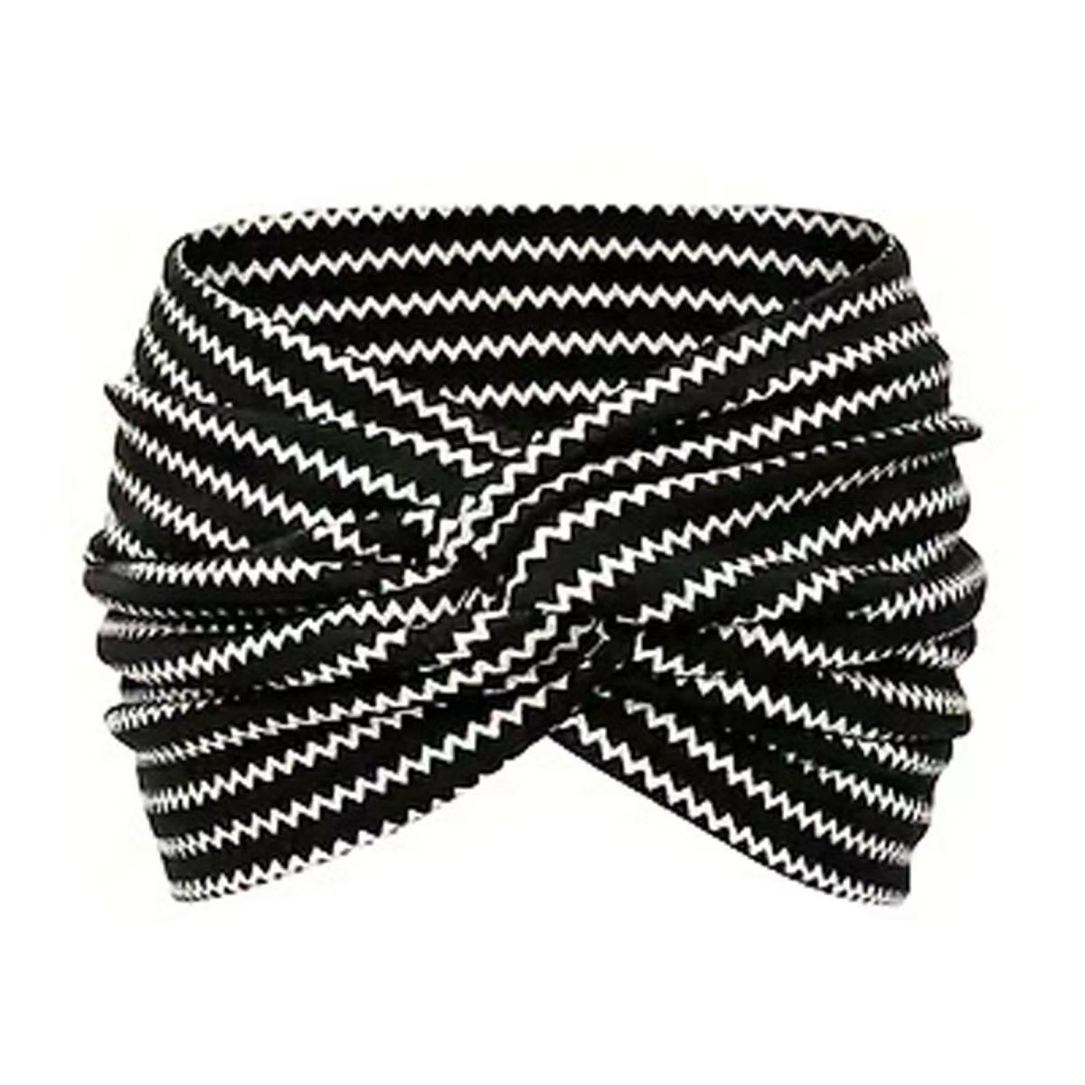 New Extra Wide Side Women's Stretch Knot Cross Yoga Exercise Stretch Headband black as picture