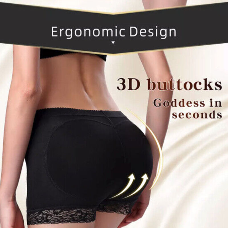 Women's Clothing Bottoms Shorts Butt lifting pants, bottoming buttocks enlargement, fake butt underwear, body shaping boxer tummy control pants Black L