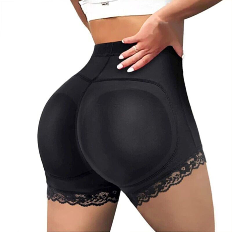 Women's Clothing Bottoms Shorts Butt lifting pants, bottoming buttocks enlargement, fake butt underwear, body shaping boxer tummy control pants Black L