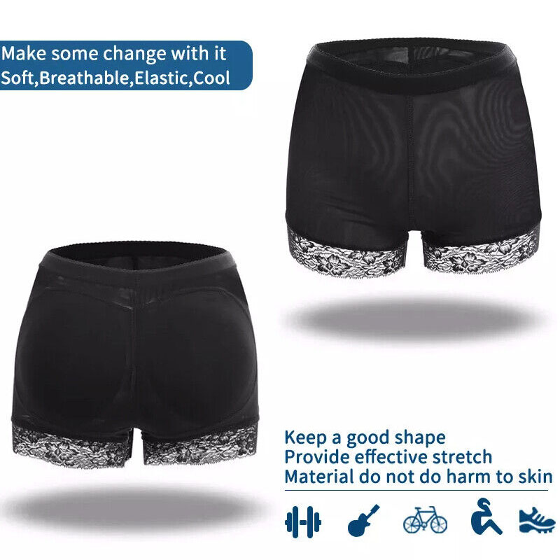 Women's Clothing Bottoms Shorts Butt lifting pants, bottoming buttocks enlargement, fake butt underwear, body shaping boxer tummy control pants Black L