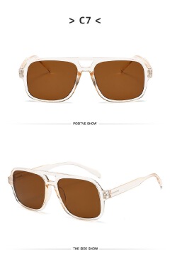 Retro Aviator Sunglasses for Women Men Red Lens as picture