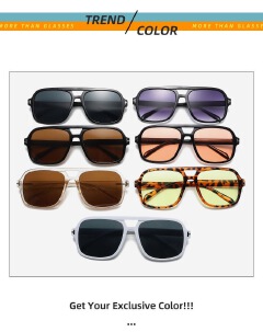 Retro Aviator Sunglasses for Women Men Red Lens as picture