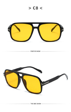 Retro Aviator Sunglasses for Women Men Red Lens as picture
