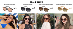 Retro Aviator Sunglasses for Women Men Red Lens as picture