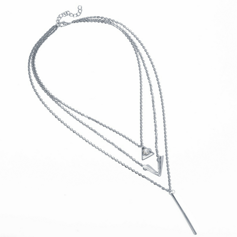 Women Necklaces Pendants 3 Multi Layer Necklace Tassel Charm Bar Statement Necklace Valentines Gift Gold as picture