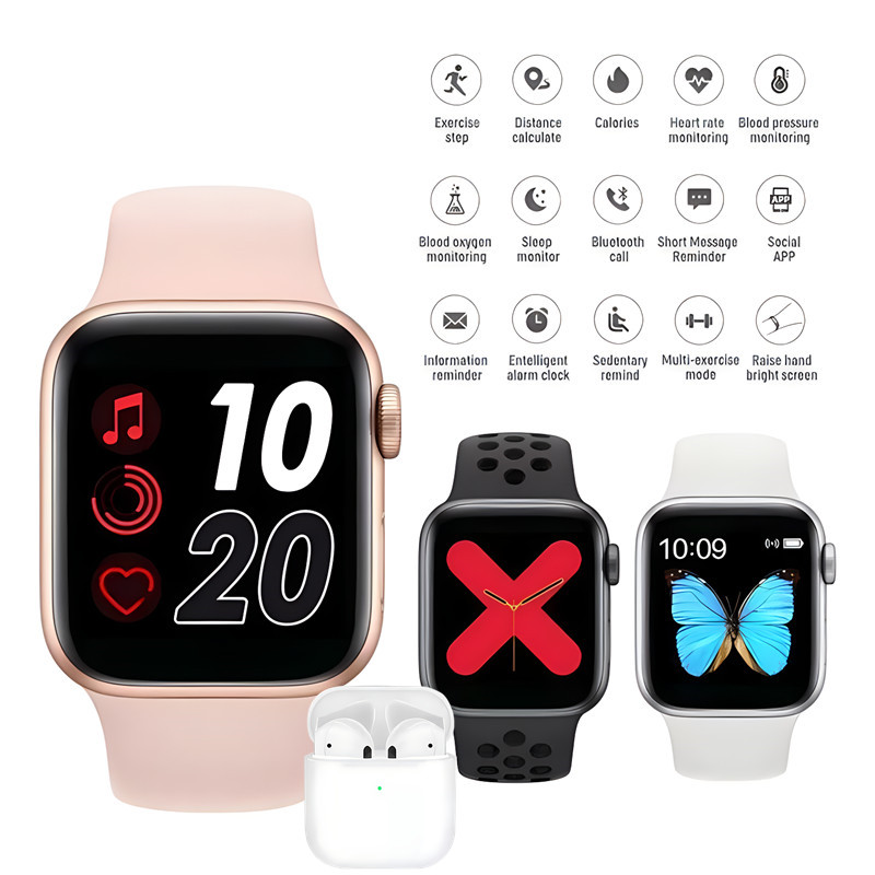 RichRipple 2 in 1 Smart Watch Men Women Bluetooth Calling Blood Pressure Heart Rate Monitor Sports Fitness Bracelet Smartwatch+Free Gift T55 Pro Max Bluetooth Earphone