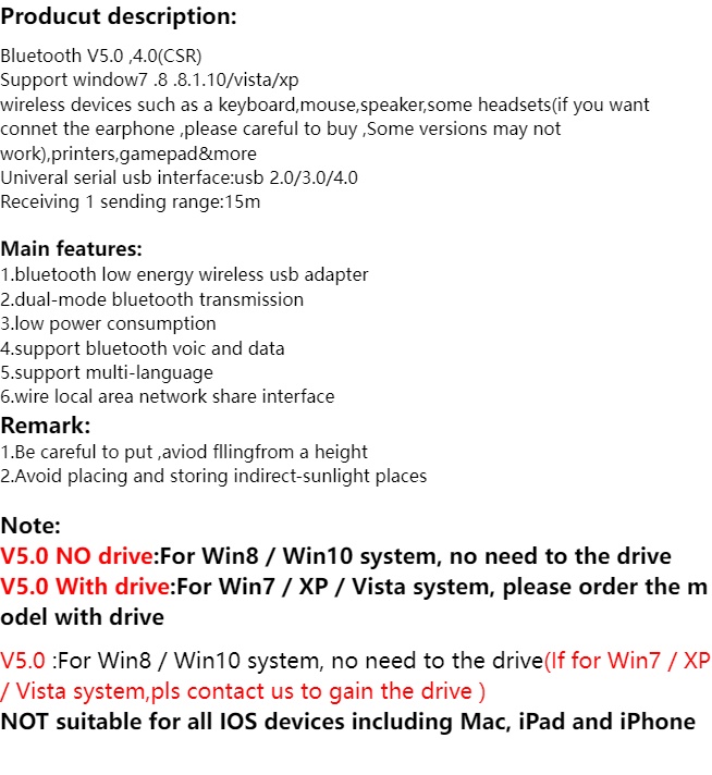 USB Bluetooth 5.0 Adapter Bluetooth Receiver Transmitter Wireless Audio Bluetooth Dongle for Computer PC Laptop Phone Tablet Printer Headphone Speaker Wireless Mouse Keyboard Music Black one siz