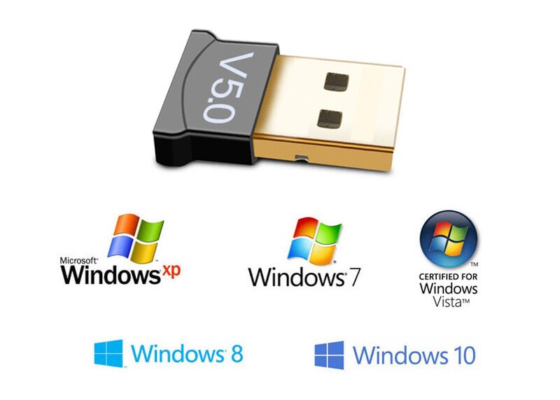 USB Bluetooth 5.0 Adapter Bluetooth Receiver Transmitter Wireless Audio Bluetooth Dongle for Computer PC Laptop Phone Tablet Printer Headphone Speaker Wireless Mouse Keyboard Music Black one siz